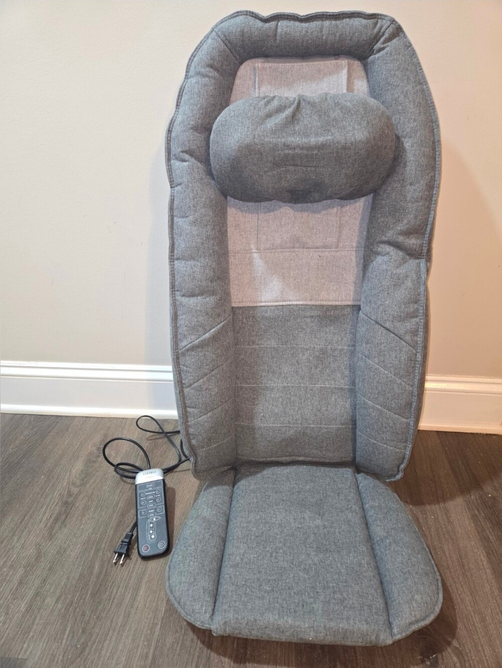 Homedics Gray Full-Back Massager Cushion with Attached Pillow